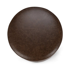Clair Cocoa Brown Round Ottoman - Ornate Home