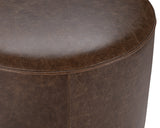 Clair Cocoa Brown Round Ottoman - Ornate Home