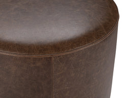 Clair Cocoa Brown Round Ottoman - Ornate Home