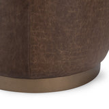 Clair Cocoa Brown Round Ottoman - Ornate Home