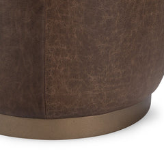 Clair Cocoa Brown Round Ottoman - Ornate Home