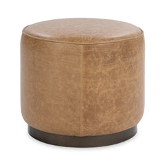 Clair Sedona Brown 20x20 Round Ottoman - Ornate Home