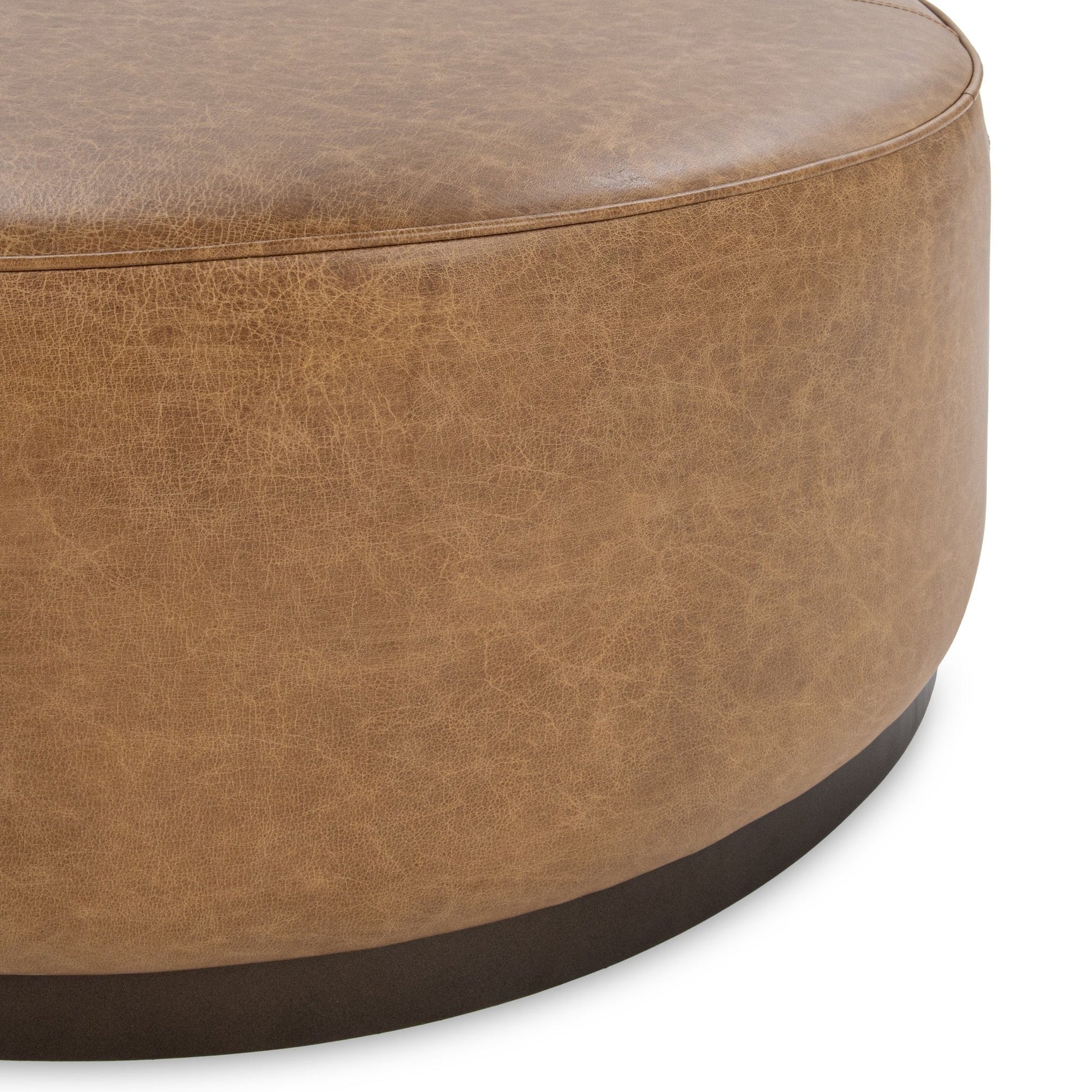 Clair Sedona Brown 40x40 Round Ottoman - Ornate Home