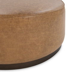 Clair Sedona Brown 40x40 Round Ottoman - Ornate Home