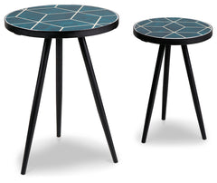 Clairbelle Teal Accent Table (Set of 2) - Ornate Home