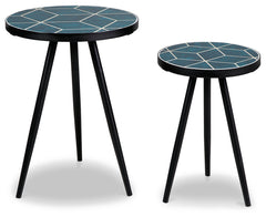 Clairbelle Teal Accent Table (Set of 2) - Ornate Home