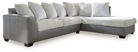 Clairette Court Alloy 2-Piece Sectional with RAF Chaise - Ornate Home