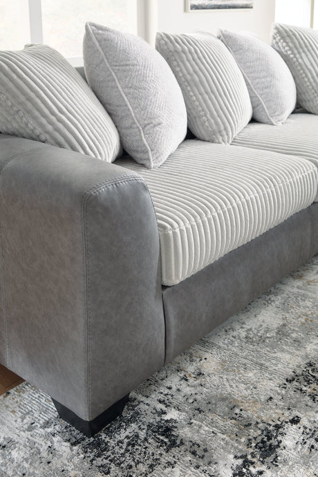 Clairette Court Alloy 2-Piece Sectional with RAF Chaise - Ornate Home