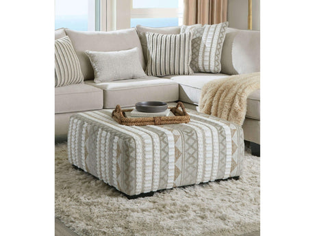 Clapham Beige/Ivory Ottoman - Ornate Home