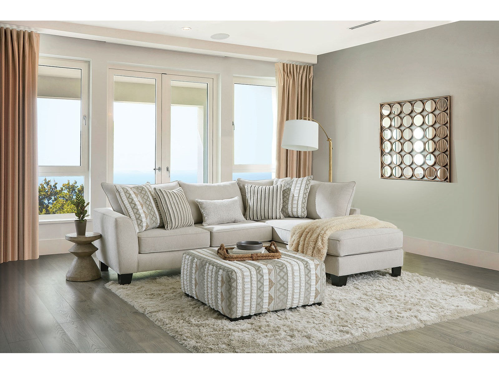 Clapham Beige/Ivory Sectional - Ornate Home