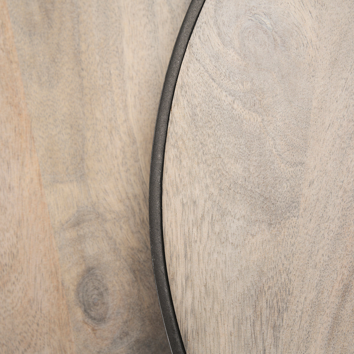 Clapp Light Brown/White/Silver Round Wood Metal Nesting Accent Tables (Set of 2) - Ornate Home