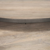Clapp Light Brown/White/Silver Round Wood Metal Nesting Coffee Tables (Set of 2) - Ornate Home