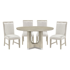 Clara Beige 5pc Dining Set - Ornate Home