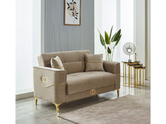 Clara Beige Convertible Loveseat - Ornate Home