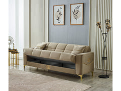 Clara Beige Convertible Sofa - Ornate Home