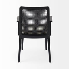 Clara Cream/Black Cane Back Dining Arm Chair - Ornate Home