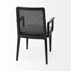 Clara Cream/Black Cane Back Dining Arm Chair - Ornate Home