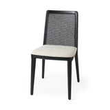 Clara Cream/Black Cane Back Dining Side Chair (Set of 2) - 69350 - Ornate Home