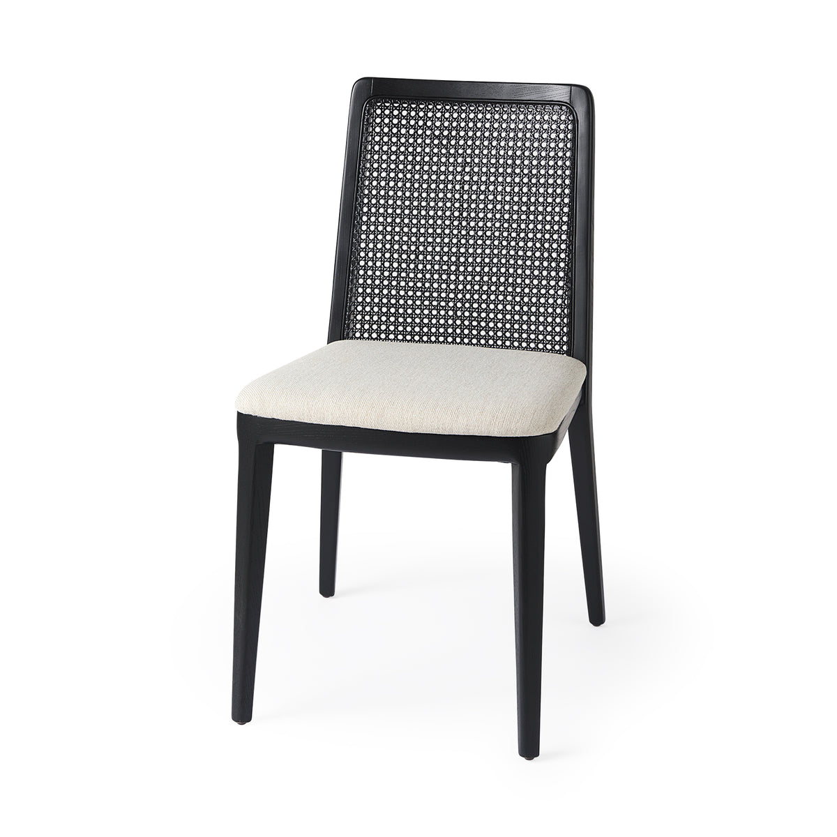 Clara Cream/Black Cane Back Dining Side Chair (Set of 2) - 69350 - Ornate Home