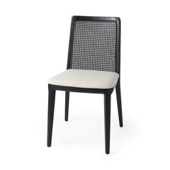 Clara Cream/Black Cane Back Dining Side Chair (Set of 2) - 69350 - Ornate Home