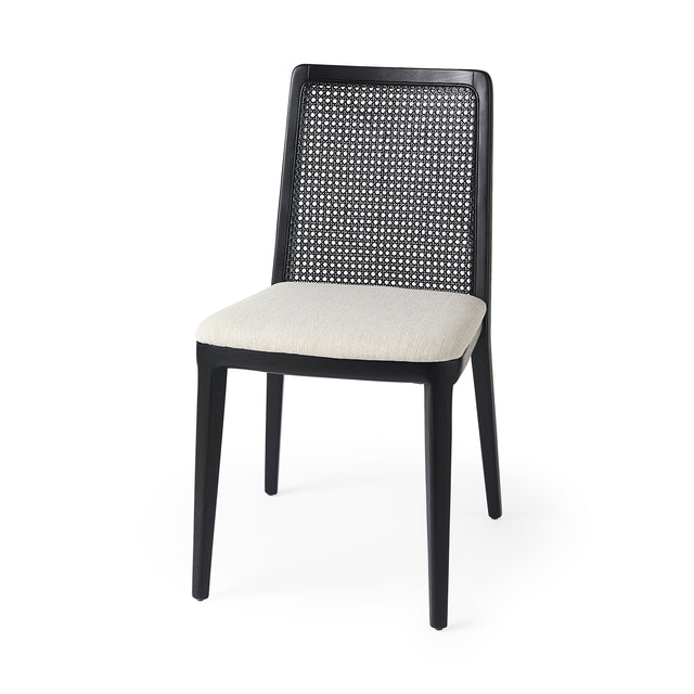 Clara Cream/Black Cane Back Dining Side Chair (Set of 2) - 69350 - Ornate Home
