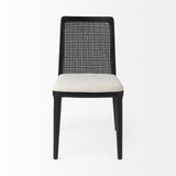 Clara Cream/Black Cane Back Dining Side Chair (Set of 2) - 69350 - Ornate Home