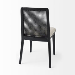Clara Cream/Black Cane Back Dining Side Chair (Set of 2) - 69350 - Ornate Home