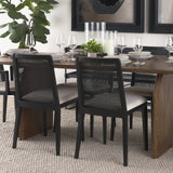 Clara Cream/Black Cane Back Dining Side Chair (Set of 2) - 69350 - Ornate Home