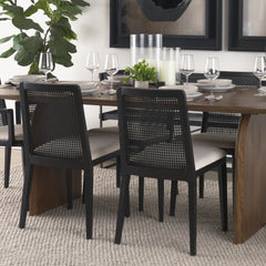 Clara Cream/Black Cane Back Dining Side Chair (Set of 2) - 69350V - Ornate Home