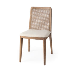 Clara Cream/Brown Cane Back Dining Side Chair (Set of 2) - 69349 - Ornate Home