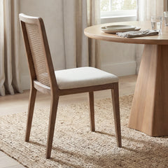 Clara Cream/Brown Cane Back Dining Side Chair (Set of 2) - 69349 - Ornate Home