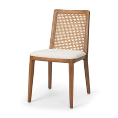 Clara Cream/Brown Cane Back Dining Side Chair (Set of 2) - 69349V - Ornate Home