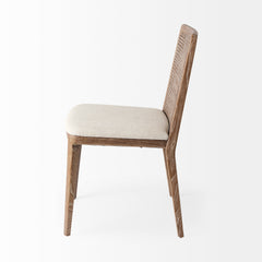 Clara Cream/Brown Cane Back Dining Side Chair (Set of 2) - 69349V - Ornate Home