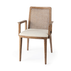 Clara Cream/Light Brown Cane Back Dining Side Chair - Ornate Home