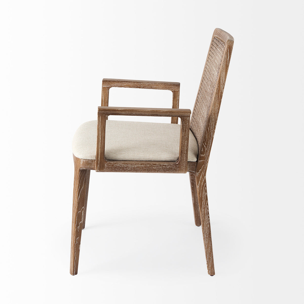 Clara Cream/Light Brown Cane Back Dining Side Chair - Ornate Home