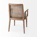 Clara Cream/Light Brown Cane Back Dining Side Chair - Ornate Home