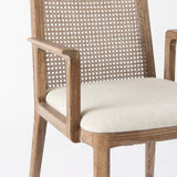 Clara Cream/Light Brown Cane Back Dining Side Chair - Ornate Home