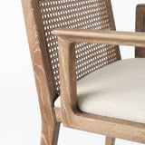Clara Cream/Light Brown Cane Back Dining Side Chair - Ornate Home