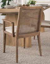 Clara Cream/Light Brown Cane Back Dining Side Chair - Ornate Home