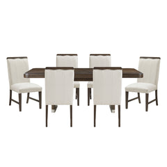 Clara Silver 7pc Dining Set - Ornate Home