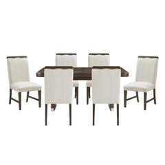 Clara Silver 7pc Dining Set - Ornate Home