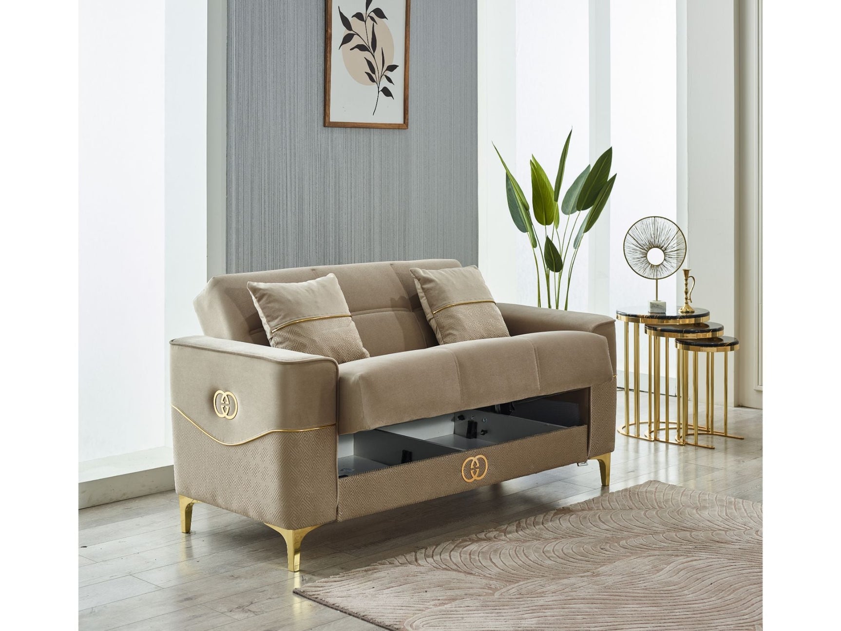 Clara Beige 3-pieces (Sofa & Loveseat & Chair) Living Room Set