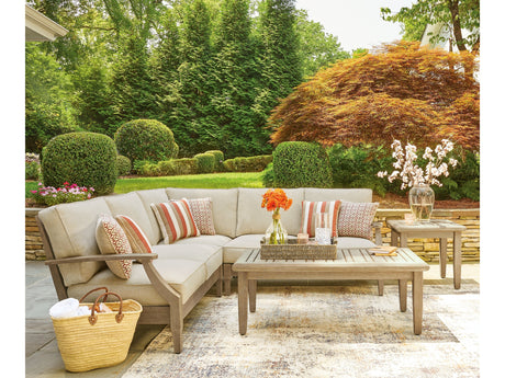Clare View Beige 3-Piece Outdoor Sectional - Ornate Home