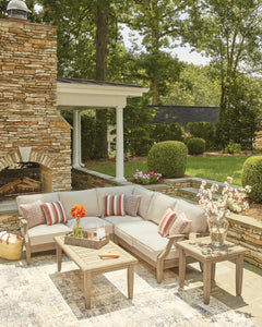 Clare View Beige 3-Piece Outdoor Sectional - Ornate Home