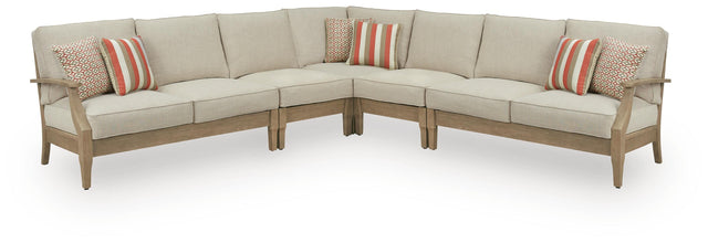 Clare View Beige 5-Piece Outdoor Sectional - Ornate Home