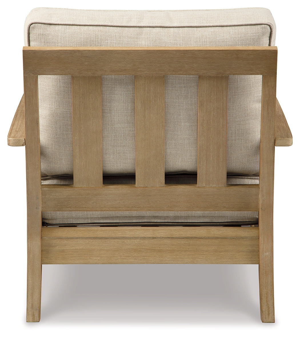 Clare View Beige Outdoor Loveseat and 4 Lounge Chairs - Ornate Home