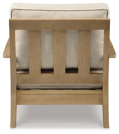 Clare View Beige Outdoor Loveseat and 4 Lounge Chairs - Ornate Home