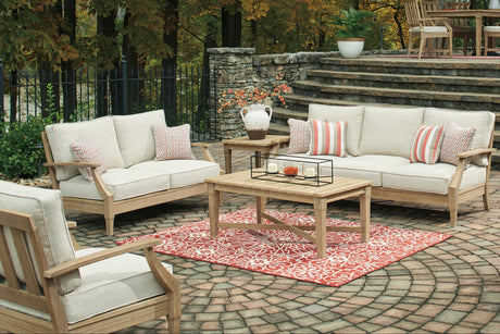 Clare View Beige Outdoor Sofa, Loveseat and Lounge Chair - Ornate Home
