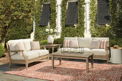 Clare View Beige Outdoor Sofa, Loveseat and Lounge Chair - Ornate Home