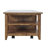 Claremont Light Brown Castered Storage Cocktail Table - Ornate Home
